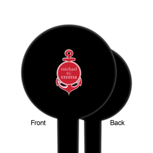 All Anchors Black Plastic 6" Food Pick - Round - Single Sided - Front & Back