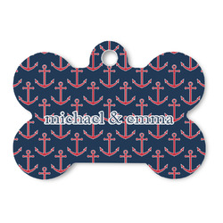 All Anchors Bone Shaped Dog ID Tag (Personalized)