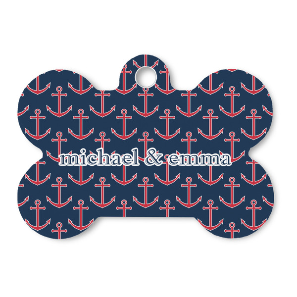 Custom All Anchors Bone Shaped Dog ID Tag (Personalized)