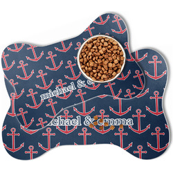 All Anchors Bone Shaped Dog Food Mat (Personalized)