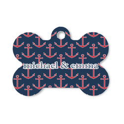 All Anchors Bone Shaped Dog ID Tag - Small (Personalized)