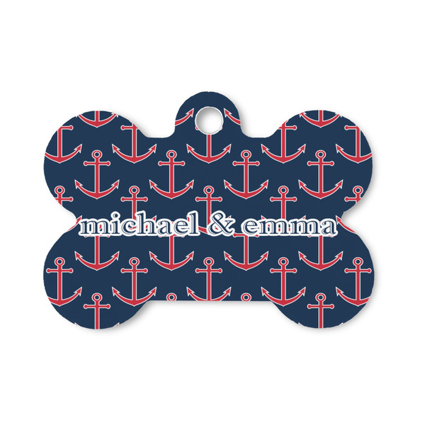 Custom All Anchors Bone Shaped Dog ID Tag - Small (Personalized)
