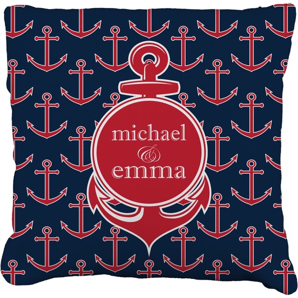 Custom All Anchors Faux-Linen Throw Pillow 16" (Personalized)