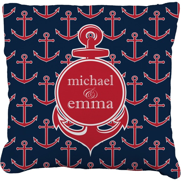 Custom All Anchors Faux-Linen Throw Pillow 18" (Personalized)