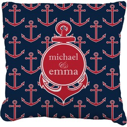 All Anchors Faux-Linen Throw Pillow 20" (Personalized)