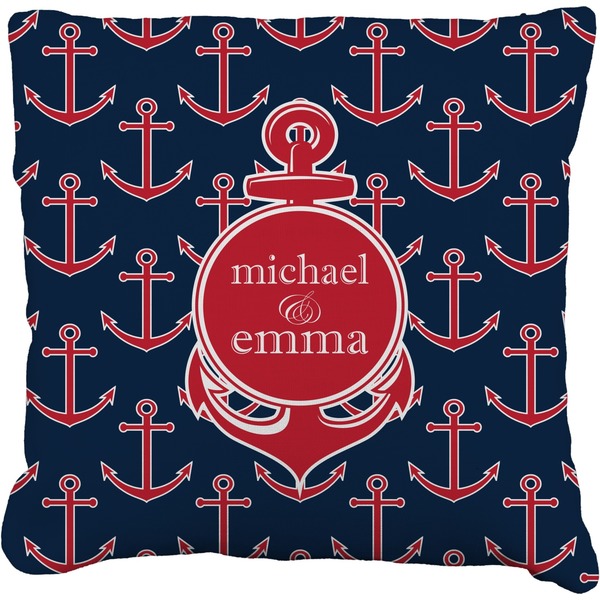 Custom All Anchors Faux-Linen Throw Pillow 20" (Personalized)