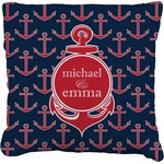 All Anchors Faux-Linen Throw Pillow 26" (Personalized)