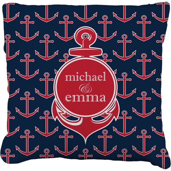 Custom All Anchors Faux-Linen Throw Pillow 26" (Personalized)