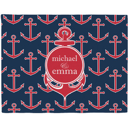 All Anchors Woven Fabric Placemat - Twill w/ Couple's Names