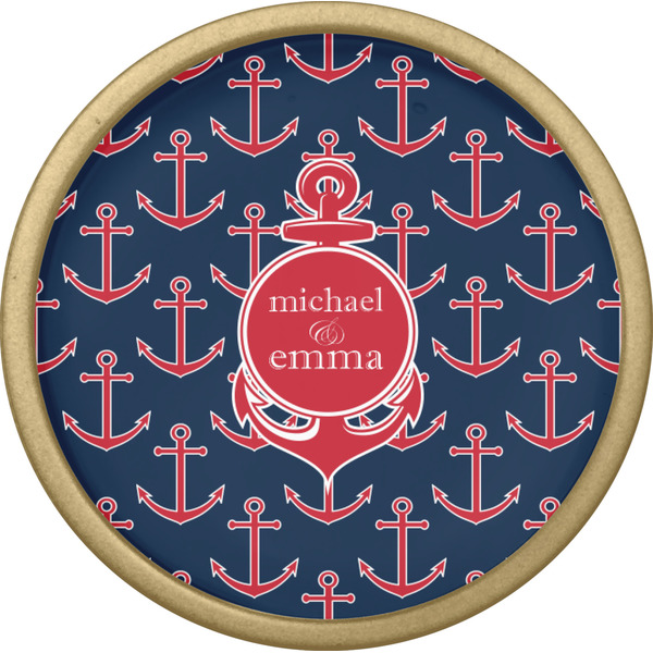 All Anchors Cabinet Knob - Gold - Front