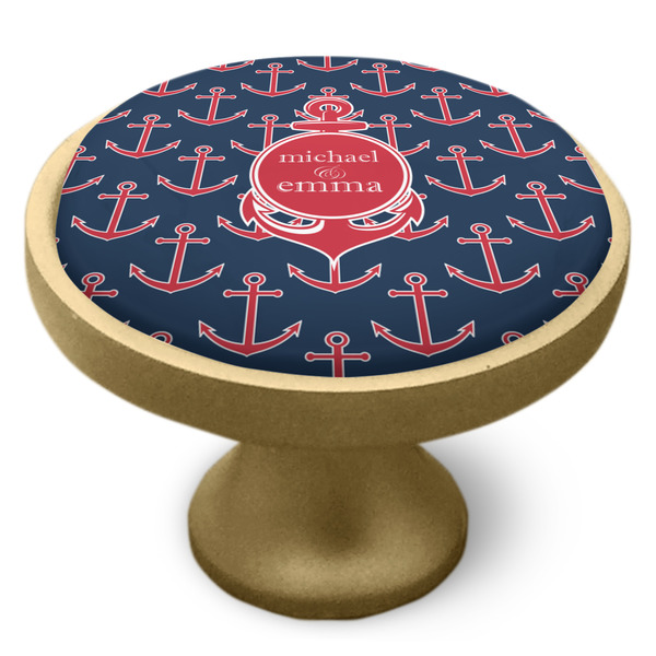 All Anchors Cabinet Knob - Gold - Side