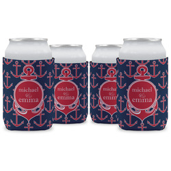 All Anchors Can Cooler (12 oz) - Set of 4 w/ Couple's Names