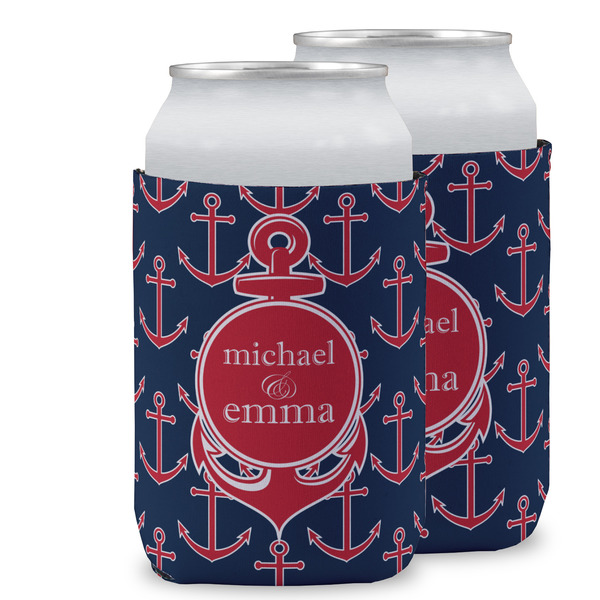 Custom All Anchors Can Cooler (12 oz) w/ Couple's Names
