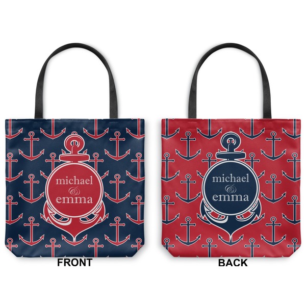 All Anchors Canvas Tote - Front and Back