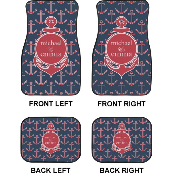 All Anchors Car Floor Mats Set (2F + 2B)