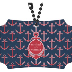 All Anchors Rear View Mirror Ornament (Personalized)