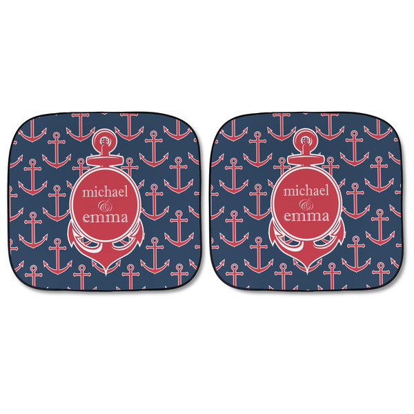 All Anchors Car Sun Shades - FRONT