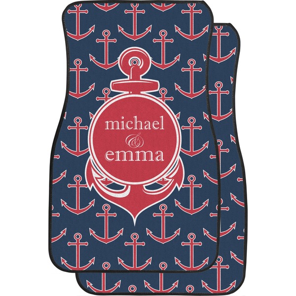 Custom All Anchors Car Floor Mats (Front Seat) (Personalized)