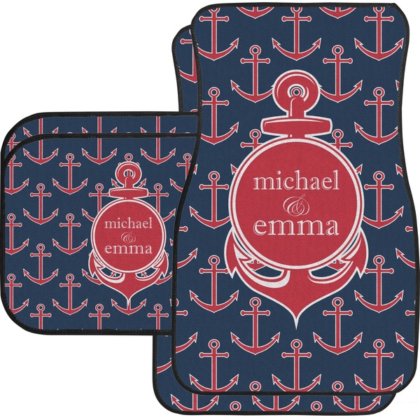 Custom All Anchors Car Floor Mats Set - 2 Front & 2 Back (Personalized)