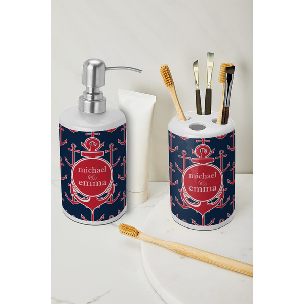 All Anchors Ceramic Bathroom Accessories - LIFESTYLE (toothbrush holder & soap dispenser)