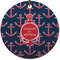 All Anchors Ceramic Flat Ornament - Circle (Front)