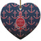 All Anchors Ceramic Flat Ornament - Heart (Front)