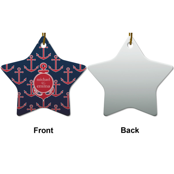 All Anchors Ceramic Flat Ornament - Star Front & Back (APPROVAL)