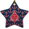 All Anchors Ceramic Flat Ornament - Star (Front)