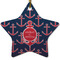 All Anchors Star Ceramic Ornament w/ Couple's Names