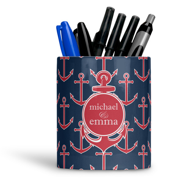Custom All Anchors Ceramic Pen Holder