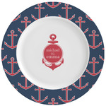 All Anchors Ceramic Dinner Plates (Set of 4) (Personalized)