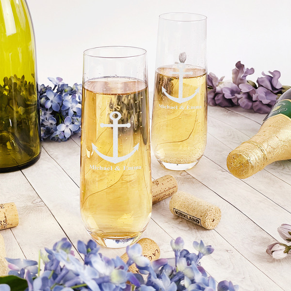 All Anchors Champagne Flute - Single - In Context