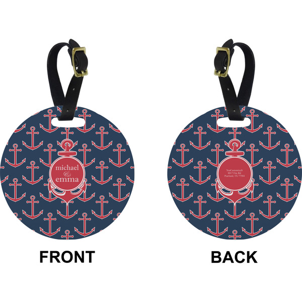 All Anchors Circle Luggage Tag (Front + Back)