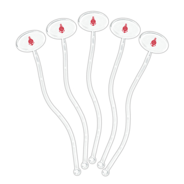 All Anchors Clear Plastic 7" Stir Stick - Oval - Fan