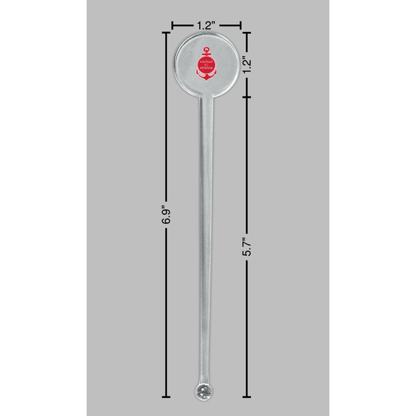 All Anchors Clear Plastic 7" Stir Stick - Round - Dimensions