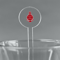 All Anchors 7" Round Plastic Stir Sticks - Clear (Personalized)