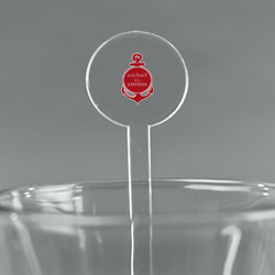 All Anchors 5.5" Round Plastic Stir Sticks - Clear (Personalized)