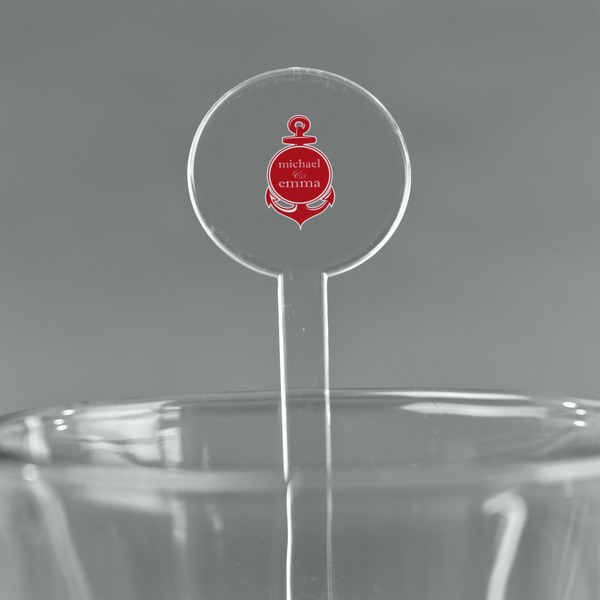 Custom All Anchors 5.5" Round Plastic Stir Sticks - Clear (Personalized)