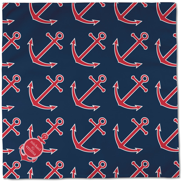 All Anchors Cloth Napkins - Personalized Dinner (Full Open)