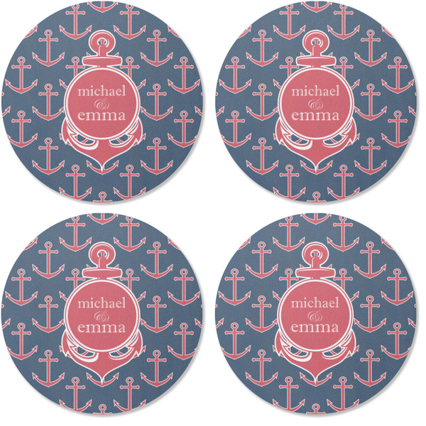 All Anchors Coaster Round Rubber Back - Apvl