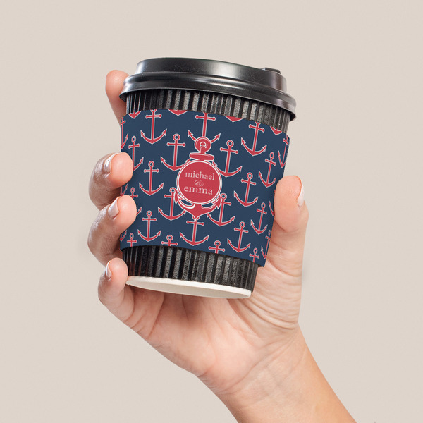 All Anchors Coffee Cup Sleeve - LIFESTYLE