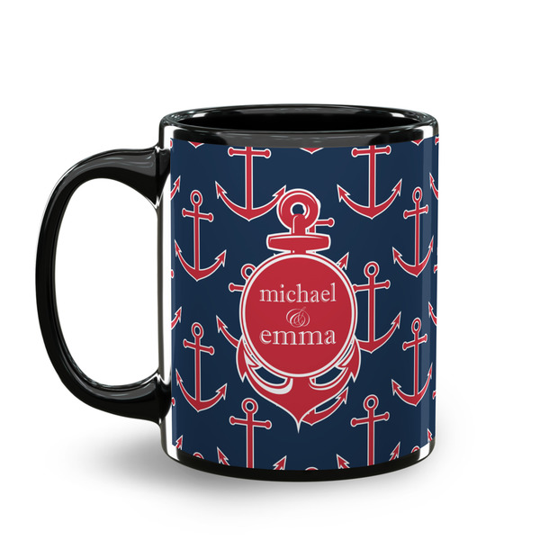 All Anchors Coffee Mug - 11 oz - Black