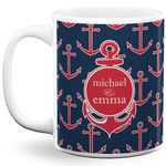 All Anchors 11 Oz Coffee Mug - White (Personalized)