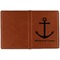 All Anchors Cognac Leather Passport Holder Outside Single Sided - Apvl