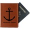 All Anchors Cognac Leather Passport Holder With Passport - Main