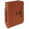 All Anchors Cognac Leatherette Bible Covers with Handle & Zipper - Main