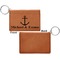 All Anchors Cognac Leatherette Keychain ID Holders - Front Apvl