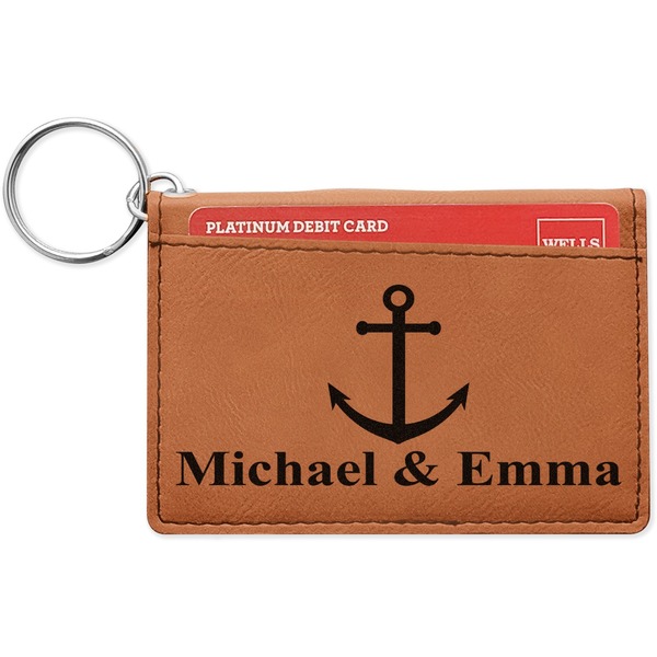 Custom All Anchors Leatherette Keychain ID Holder - Single Sided (Personalized)