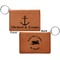 All Anchors Cognac Leatherette Keychain ID Holders - Front and Back Apvl