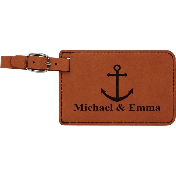 Custom All Anchors Leatherette Luggage Tag (Personalized)